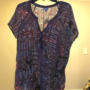 Kim Rodgers light weight pink/purple SS blouse